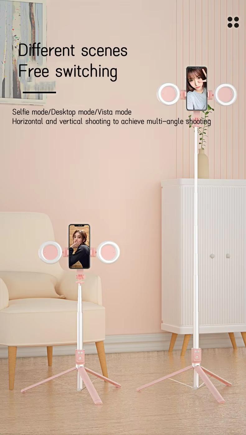67 Multifunction Selfie Stick Tripod with Dual Fill Ring Light, 360° Rotation, New 6 in 1 Bluetooth Remote Compatible with iPhone/Android/iPad/iOS  for Photo/Video/Live/Music/Vlog Stand Content Gifts