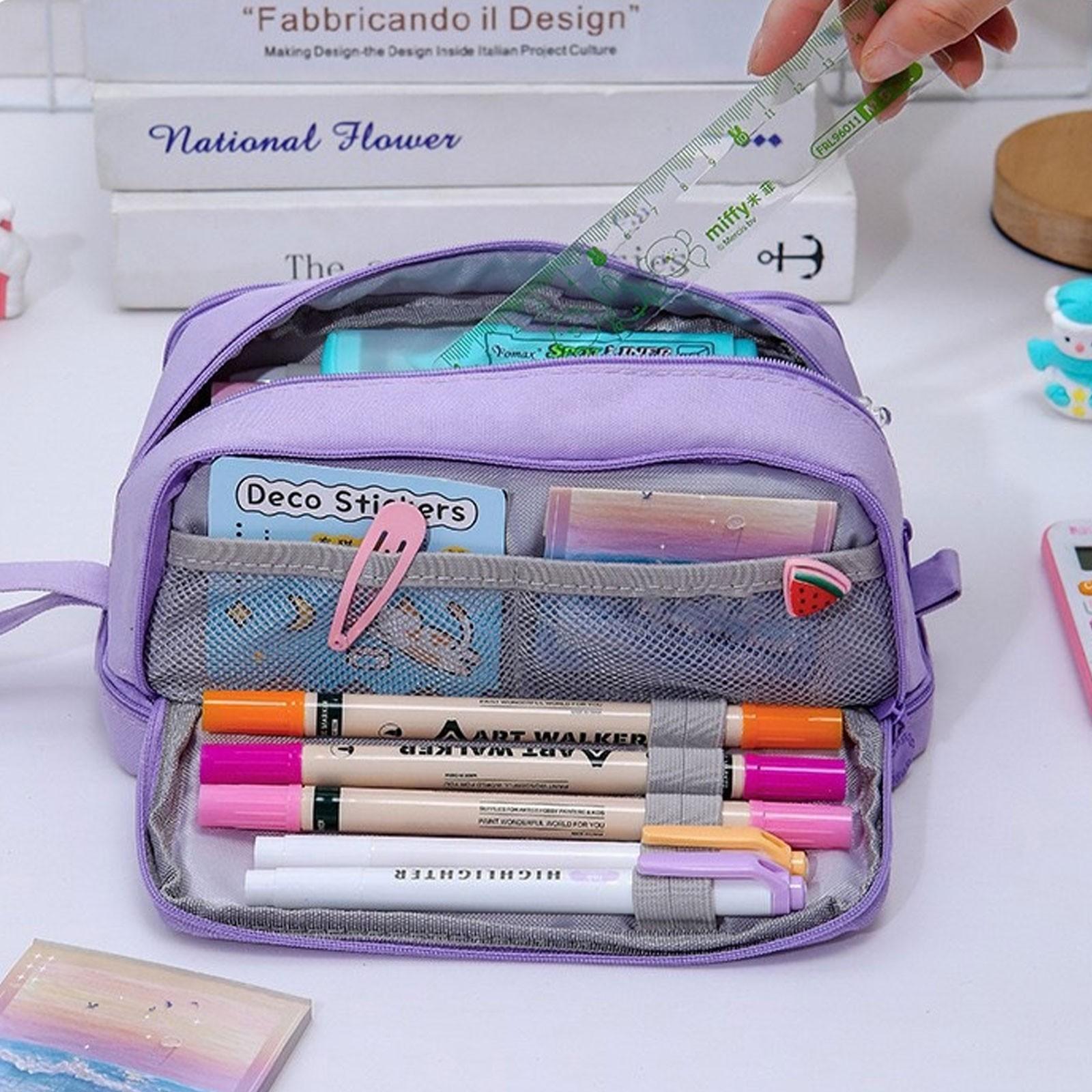 Large Capacity Pencil Case, Aesthetic Pen Bag, Oversized Zipper Pouch for Teen Girls and Adults, Fashion School Supplies