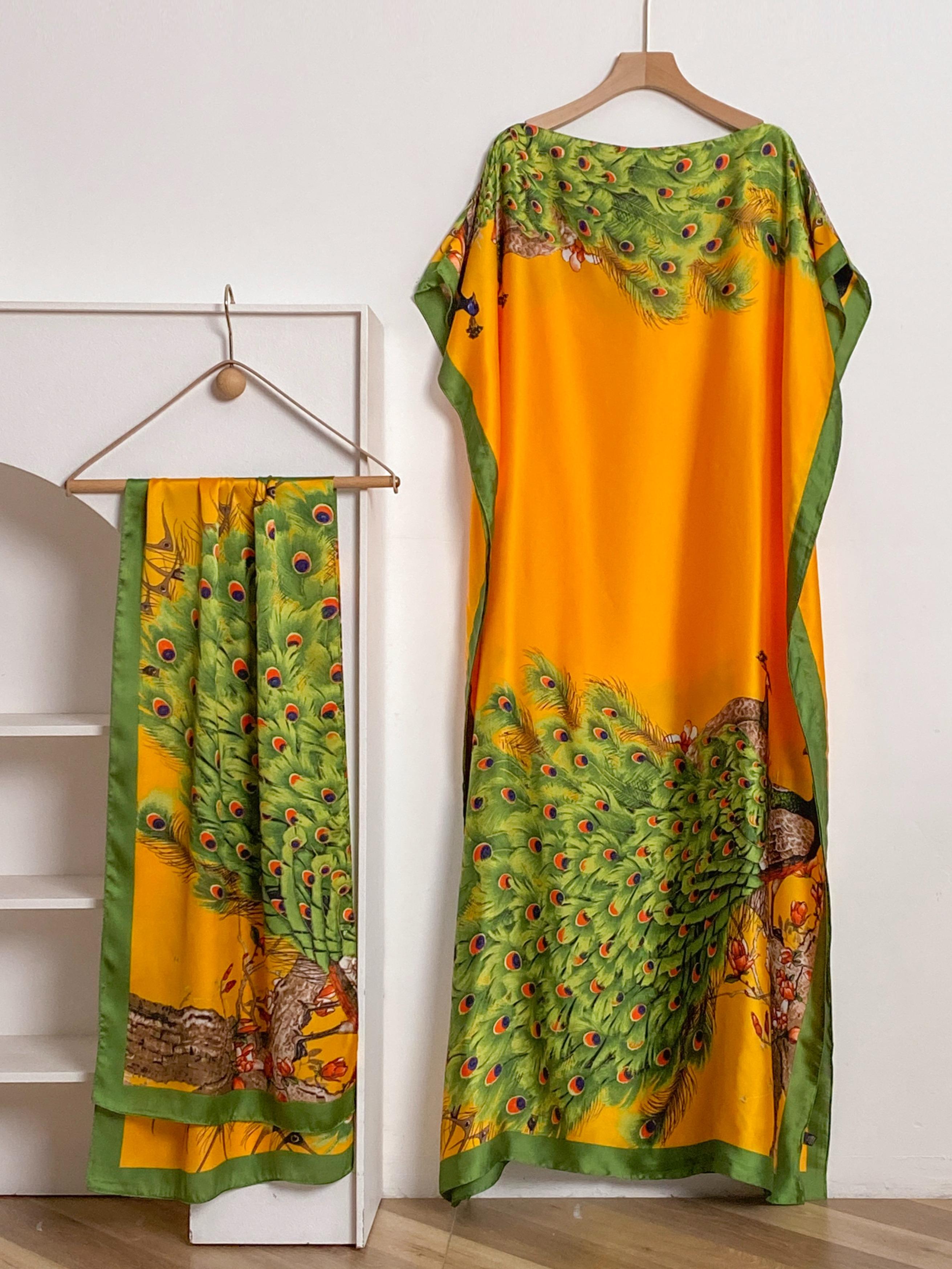 Women's Floral Print Long Scarf & Khimar, Boho Style Scarf & Shawl for Daily Wear, Fashion Accessories for Women & Girls