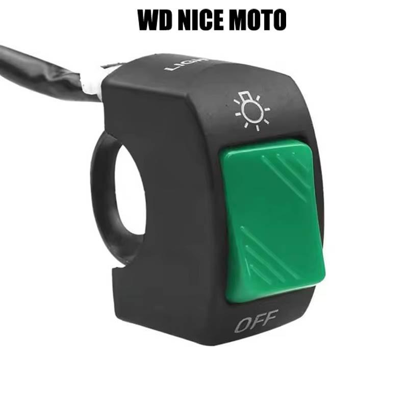 WD NICE MOTO Motorcycle Handlebar Flameout Switch, on off Button for Moto Bike Headlight Signal Lamp, Universal Control Button 12V