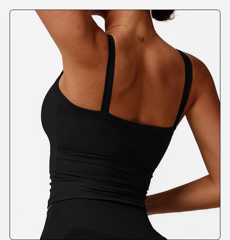 2025 Summer Women's Yoga Tank Top - Racerback Sleeveless Workout Shirt with Built-in Bra | 4-Way Stretch, Quick Dry & Breathable for Hot Yoga, Gym | TikTok Viral Fitness Apparel