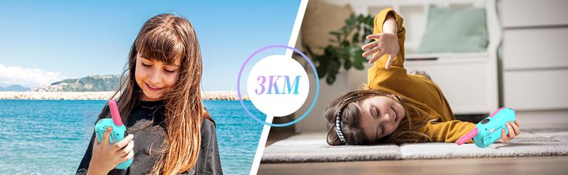 FOREDOM J388C Walkie Talkies for Kids 2 Pack Long Range with Flashlight