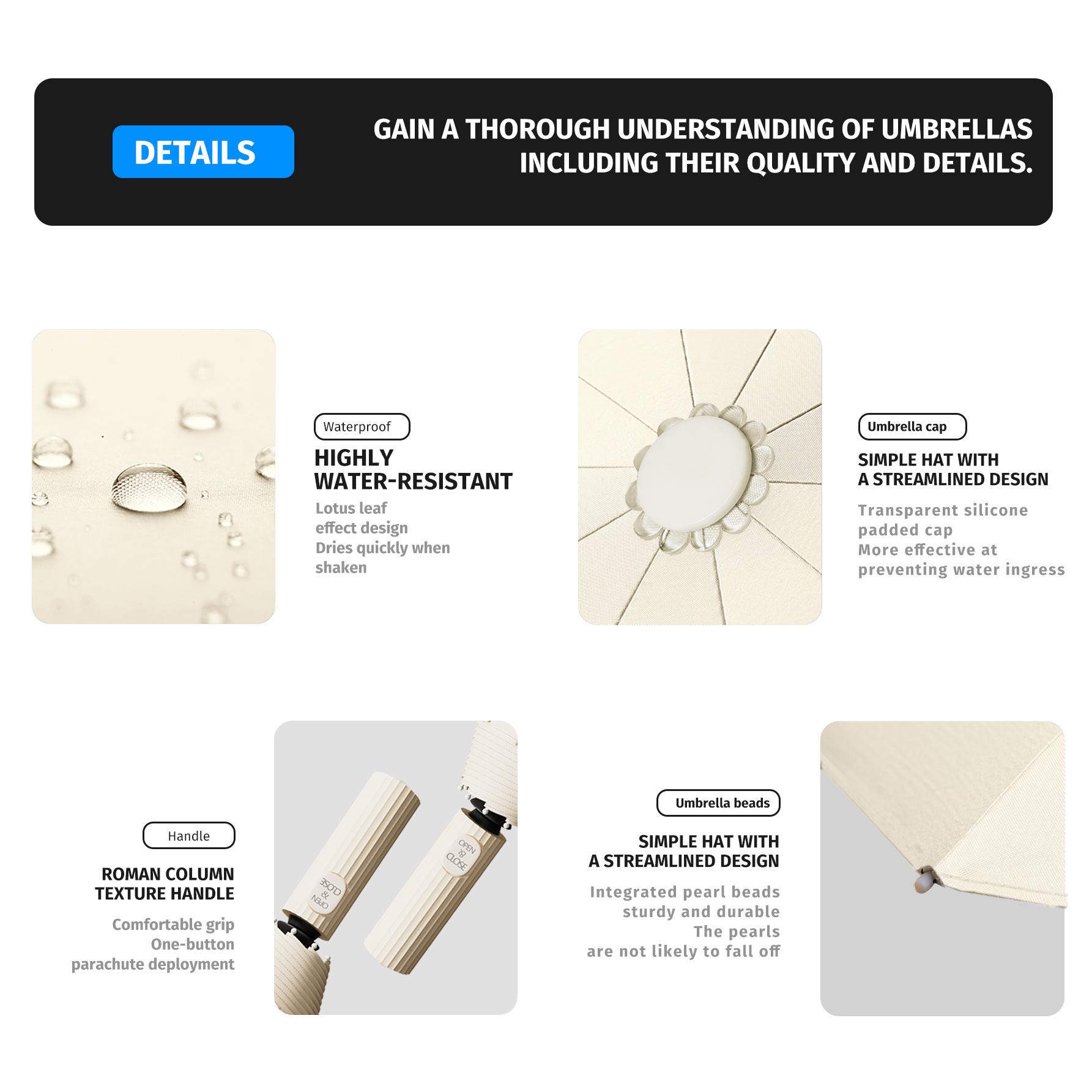 Auto Open Close Large Umbrella, Premium Windproof Waterproof Umbrella, 2-in-1 Rain & Sun Protection Parasol for Family Outings & Outdoor Activities