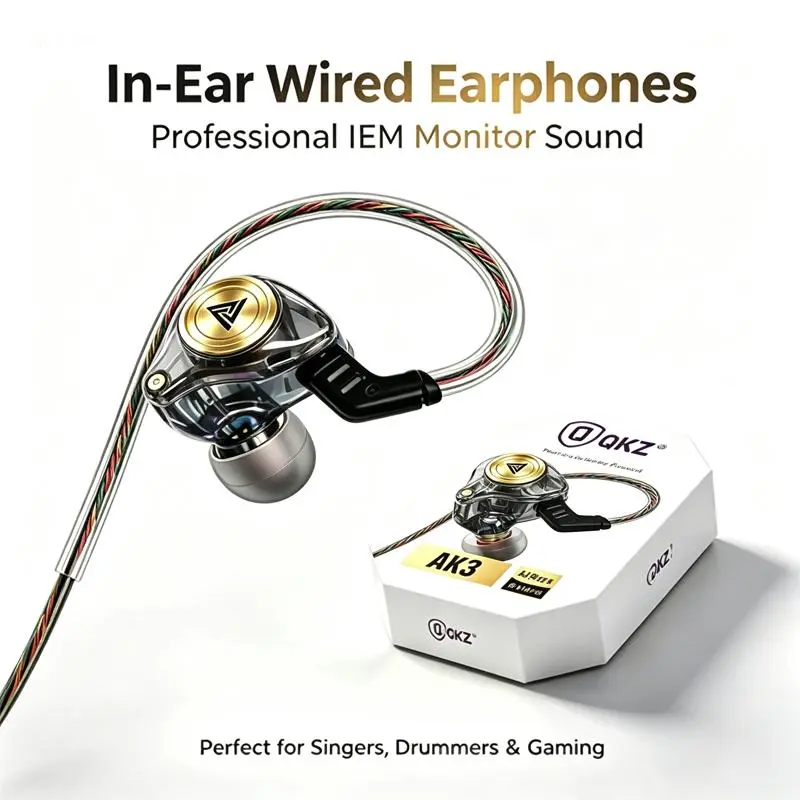 Portable Wired In-Ear Earphone with Mic, HiFi Subwoofer Noise Cancelling, 3D Stereo Sound, Electronic Audio Earbud Connector Grey, ear monitors