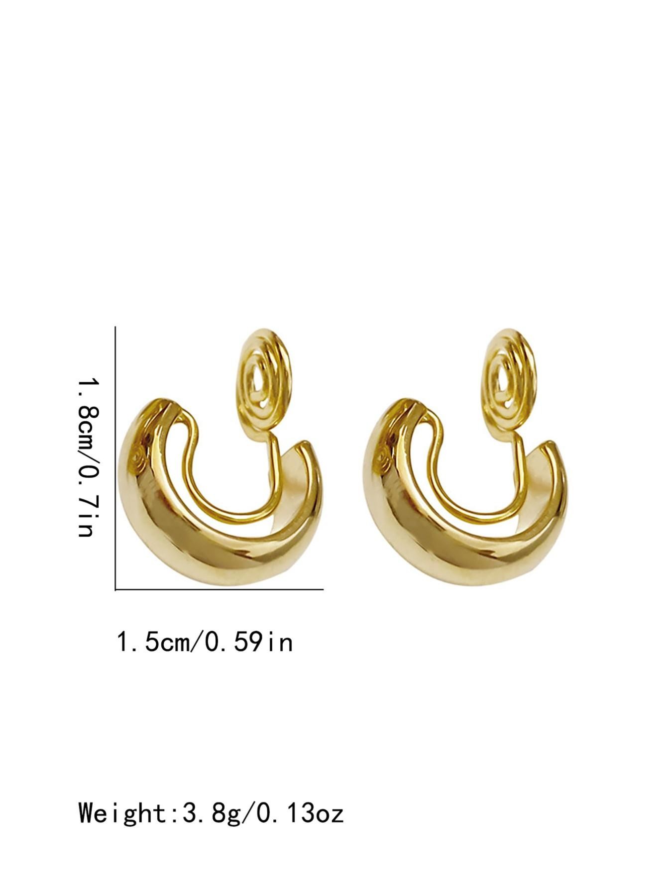 Metal Wind Mosquito Repellent Ear Clip, No Piercing Ear Bone Clip, Elegant Daily Jewelry for Women, Plain Stud Earrings, All Seasons