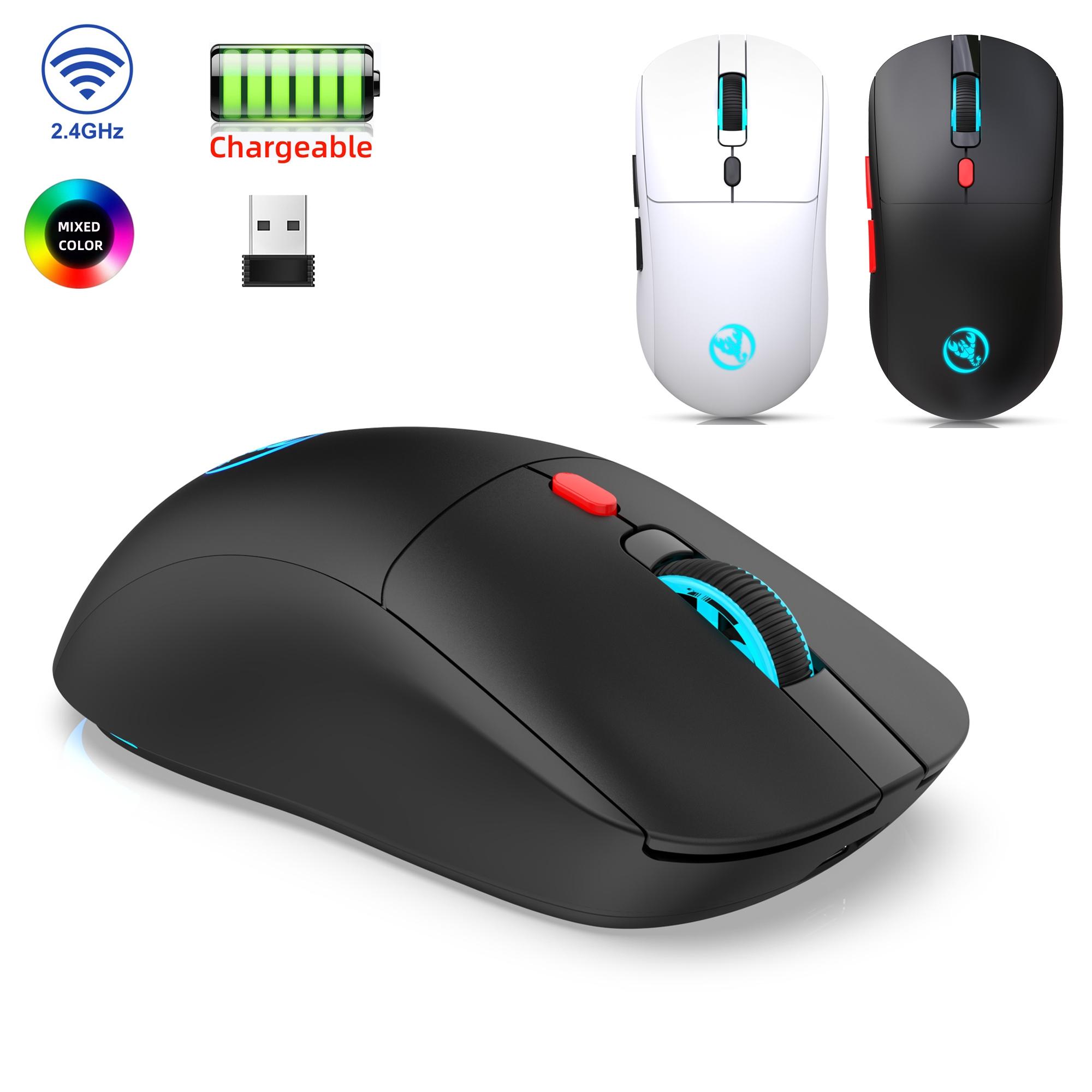 Wireless 2.4g Mouse with 650 mah Battery, Optical Movement Detection, Right Hand Orientation, Suitable for PC Laptop MAC Gaming Office Use Ergonomic Gaming Mouse
