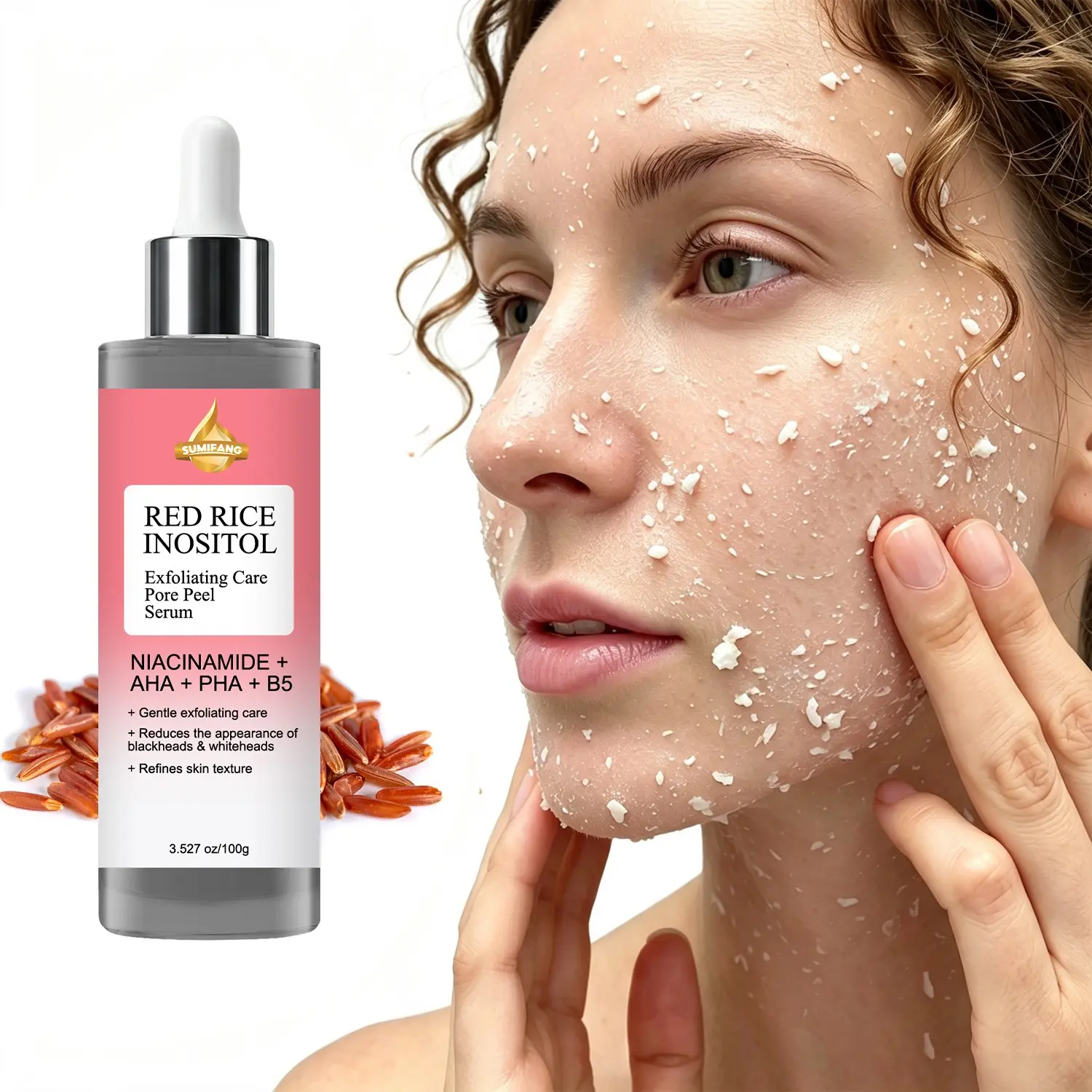 100g Rice Exfoliating Gel, Contains Rice, Mineral Acid, Niacinamide, Panthenol, Salicylic Acid, Vitamin C, Gentle Exfoliation, Pore Minimization, All Skin Types