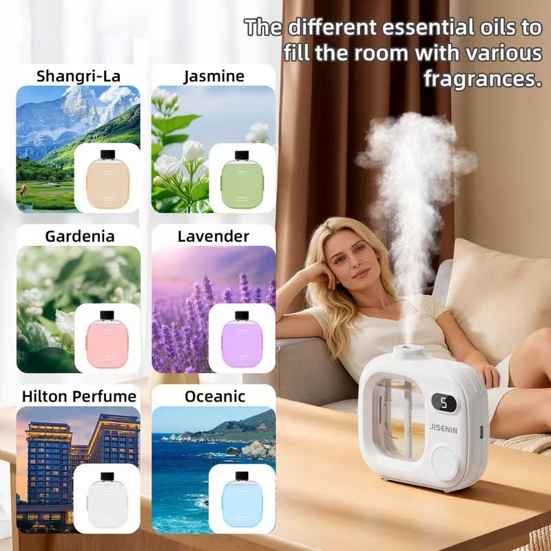 Cordless Essential Oil Diffuser, 5 Spray Modes, 500mah Rechargeable Battery, Smart Humidification, Ideal for Home, Office, Bathroom, Gift