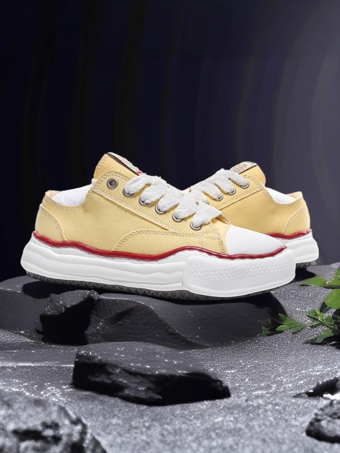 Vintage Thick Sole Rubber Canvas Shoes, Casual Low Top Flatform Sneakers, Patchwork Textile Upper, All Seasons Wear, Medium Width,breathable,rain,cowgirl,everyday,cute,ultra,footwear,shrug,anti-slip,comfortable