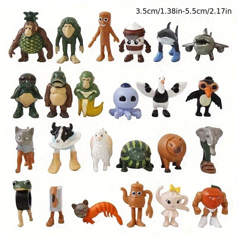12 Piece Tung Tung Tung Sahur Character Statue Set for Home Collection, Office Decoration, Fun Art Style Holiday Gifts, Party and Birthday Model Figurines, Cute Collectible Figurines