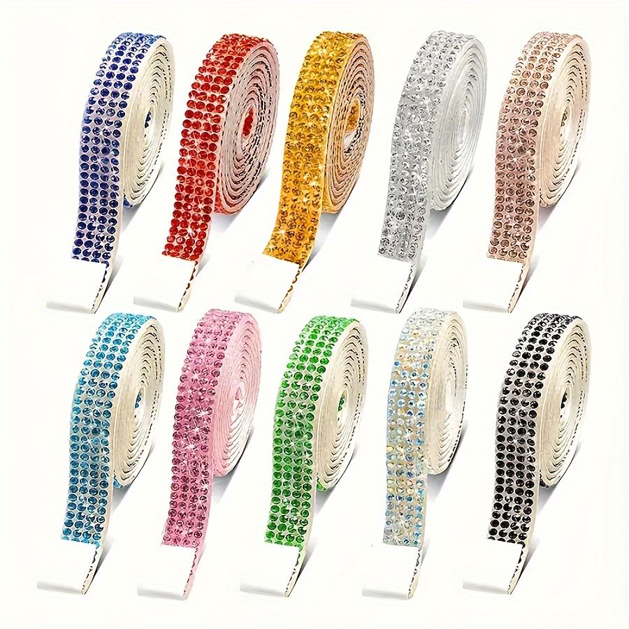 0.9cm Wide 91cm Long Crystal Self-adhesive Strip, Rhinestone Strip Decorative Strip, Clothing Sewing Accessories, Clothing Color DlY Ribbon Sticker, Rhinestone Tape Roll, Used For DIY Crafts, Wedding Party Decoration, Car Phone Clothing Bag Decoration