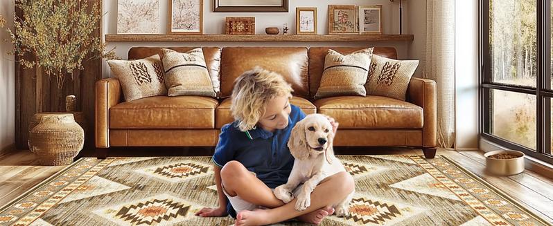 BESTSWEETIE 8*10/9*12/10*14 LARGE SIZE Washable Rugs for Living Room, Boho Rugs Area Rug Carpet Non-slip Large Area Rugs for Living Room Bedroom Indoor Outdoorfun