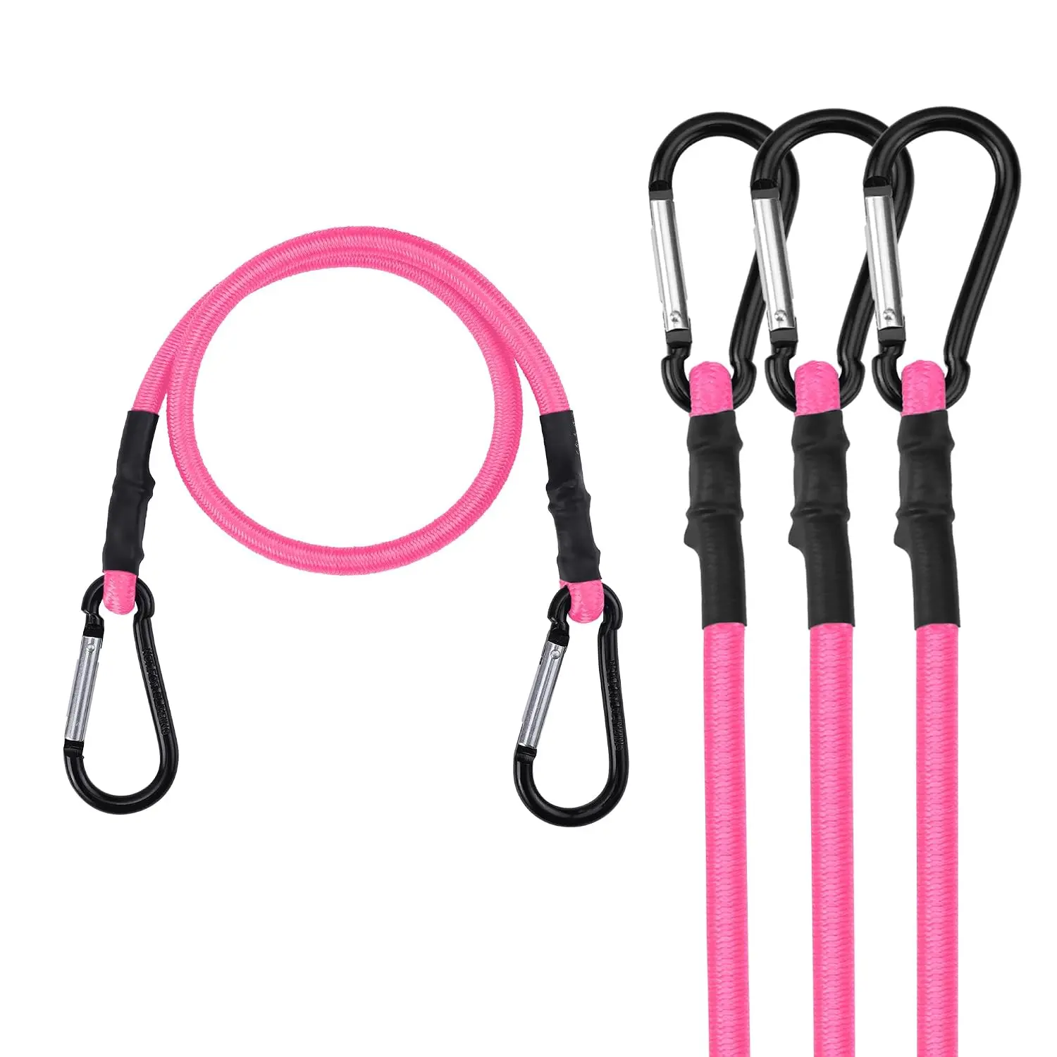 24" Bungee Cords with Hooks, 4 Pack Heavy Duty Outdoor Bungee Strap
