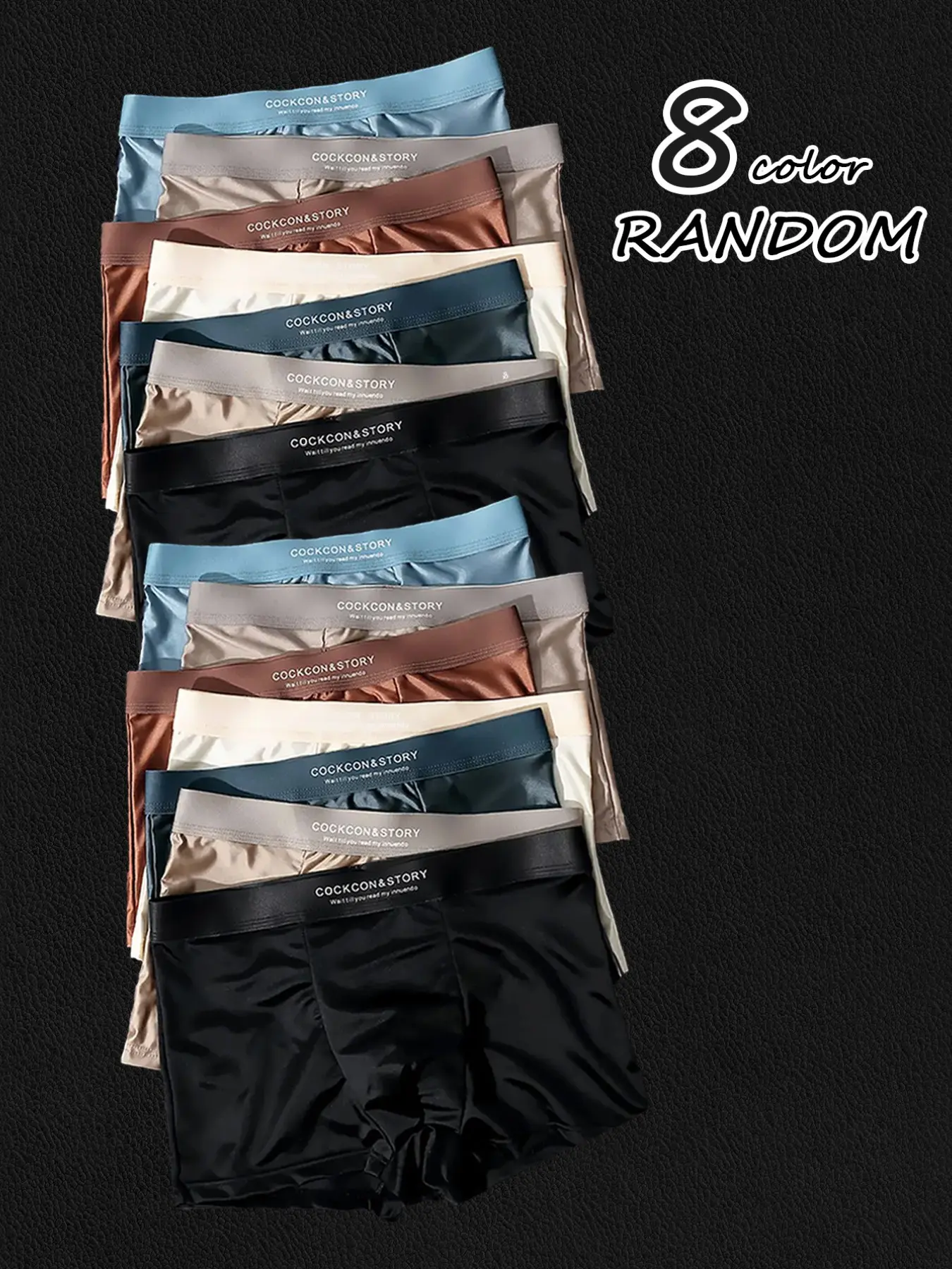 Men's Morandi Color Satin Briefs, 8-Pack Mixed Colors, Breathable Lightweight Comfort, Luxurious Fabric for Home & Vacation