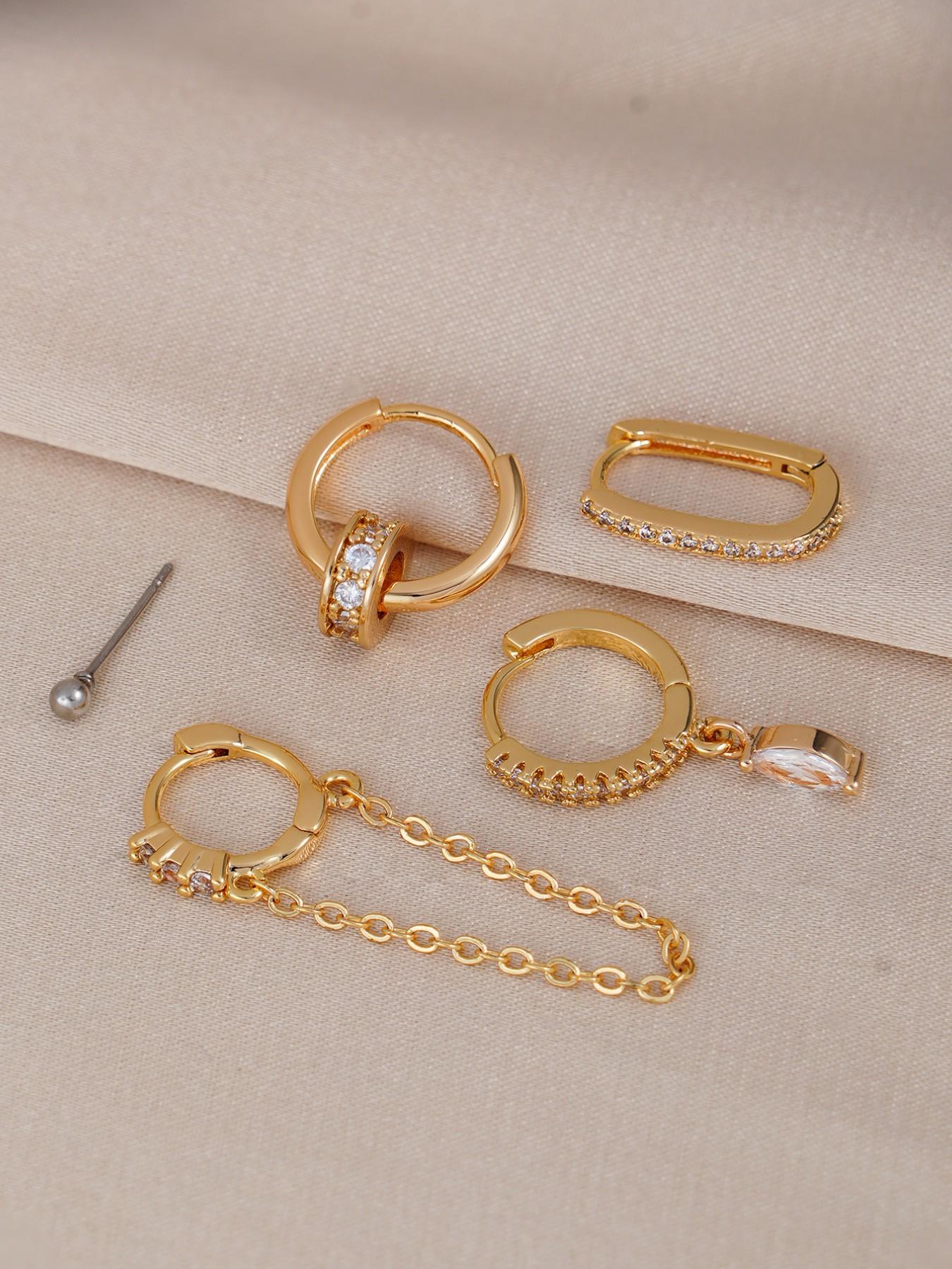 Women's Zirconia Ring Earrings Set, Elegant Design for Daily Wear & Special Occasions, Perfect Gift Idea for Her