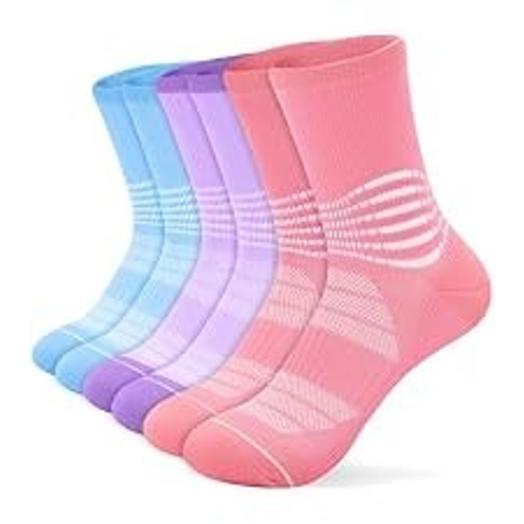 Light Compression Socks for Women Arch Support Athletic Cushioned Anti-Blister Comfort Running Ankle Socks 3/5 Pairs