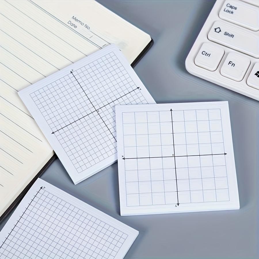 Graph Paper Notepad, 6 Counts/set Mini Compound Board Sticky Mesh Notepad, Various X Y Coordinate Mesh Notepads for Office School Supplies