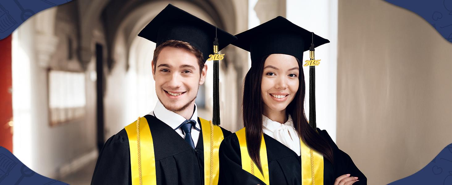 Matte Graduation Cap and Gown 2026 Set with Tassel Graduation for High School College Bachelor