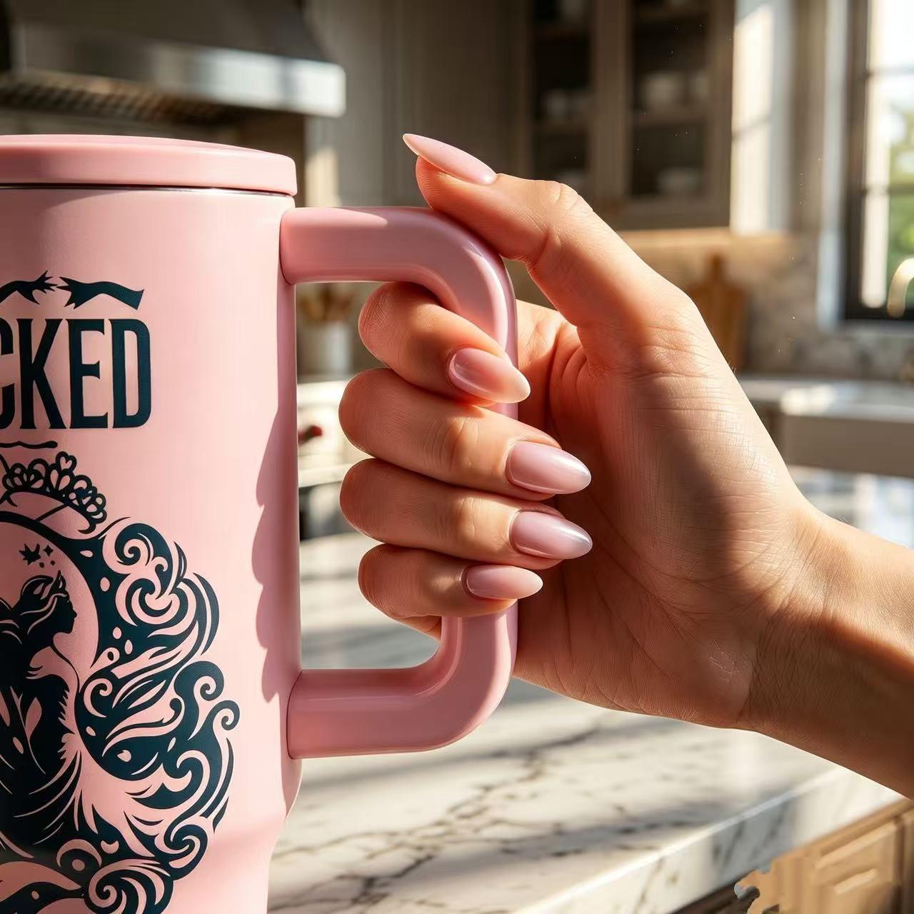 Wicked Inspired Witch Tumbler, 40oz Stainless Steel Insulated Coffee Cup, Fantasy Musical Travel Mug, Gothic Fairycore Gift, Flasks