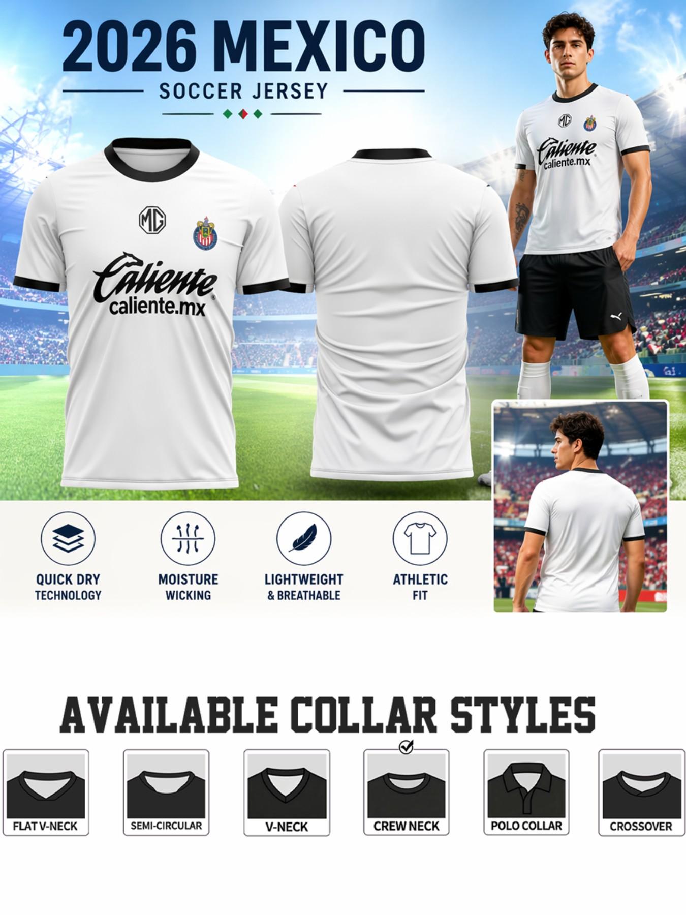 2026 Mexico Soccer Jersey, Mexico Soccer Shirt, Short Sleeve High-Performance Football Top, Lightweight Football Jersey, Quick-Dry Breathable Sportswear, Ideal for Training and Casual Wear