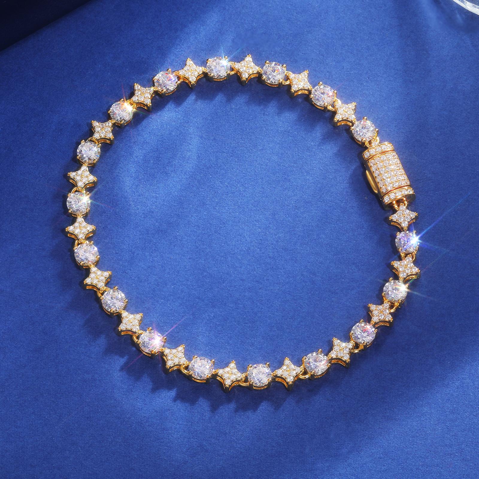 【BS9250030】6mm Iced Out Bling  Bracelet S925 Sterling Silver For Women Exquisite Party Wedding Girlfriend Valentine's Day Jewelry