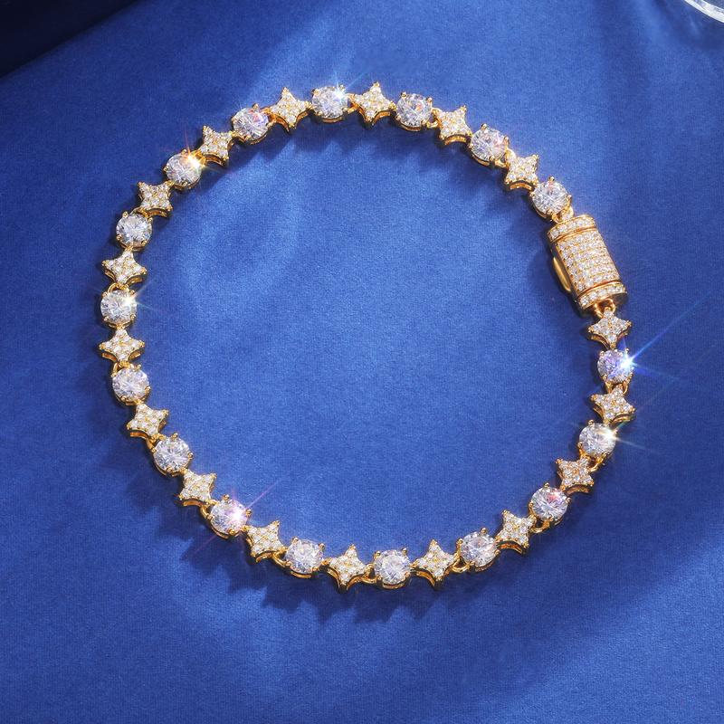 【BS9250030】6mm Iced Out Bling  Bracelet S925 Sterling Silver For Women Exquisite Party Wedding Girlfriend Valentine's Day Jewelry