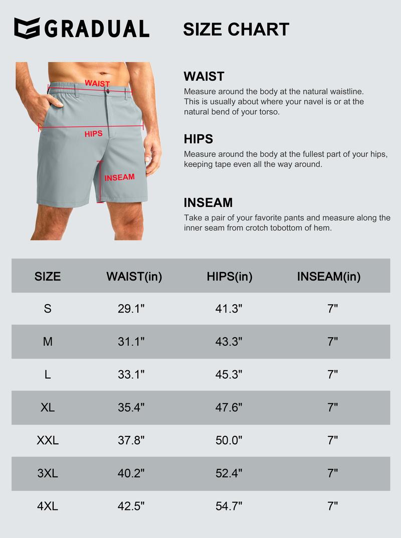 G Gradual Men's Golf Shorts Stretch Quick Dry Breathable Gym Shorts Lightweight Athleticshorts Fashion Casual Workout Shorts With 3 Pockets Daily Wear