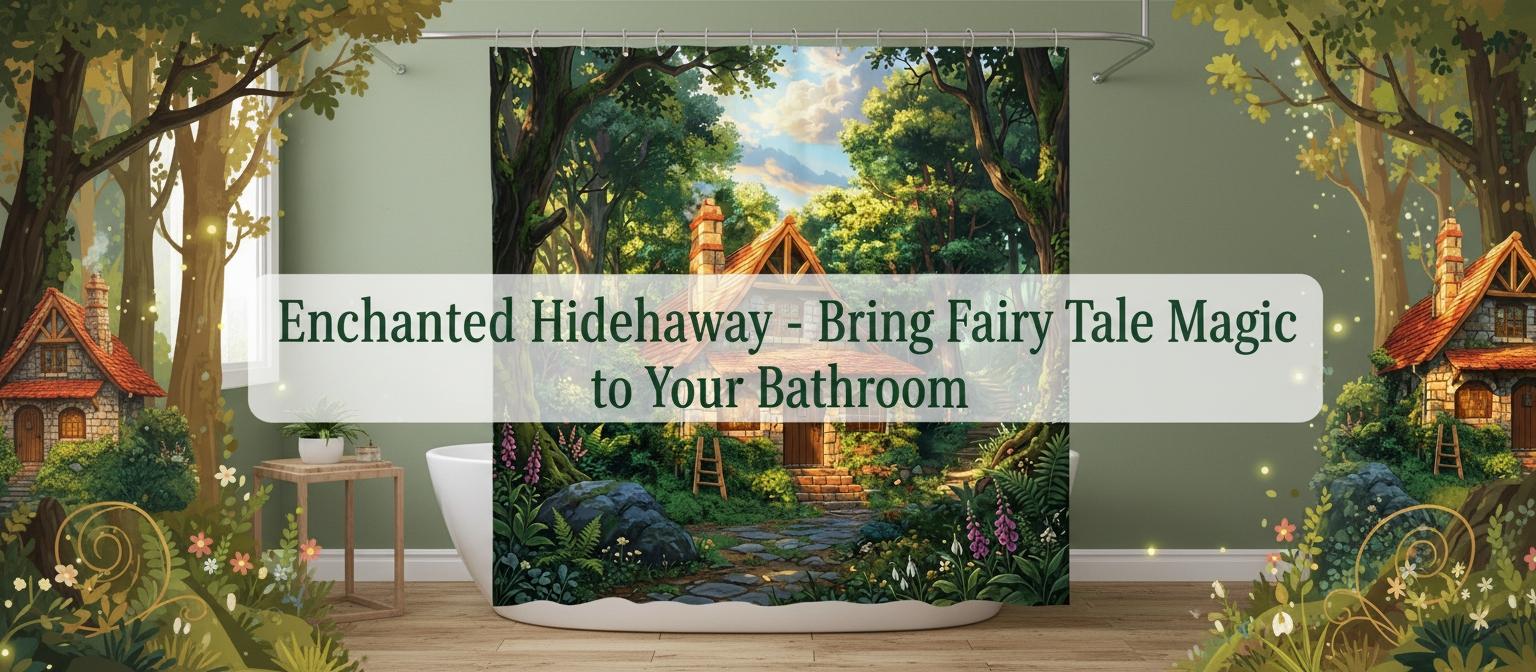 Dreamy Forest Fairy Tale Bath Curtain, Soft Polyester Bathroom Privacy Curtain, High-Definition Print, Ideal for Home, Airbnb, Hotels