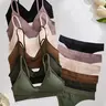 【Black Friday】Women's Fine-Ribbed Wireless Bra and Panty Sets, Medium-Support Spaghetti-Strap V-Neck Bralettes with Matching Panties, Breathable Minimalist Solid-Color Lingerie for All Seasons #GLOBAL PICKS