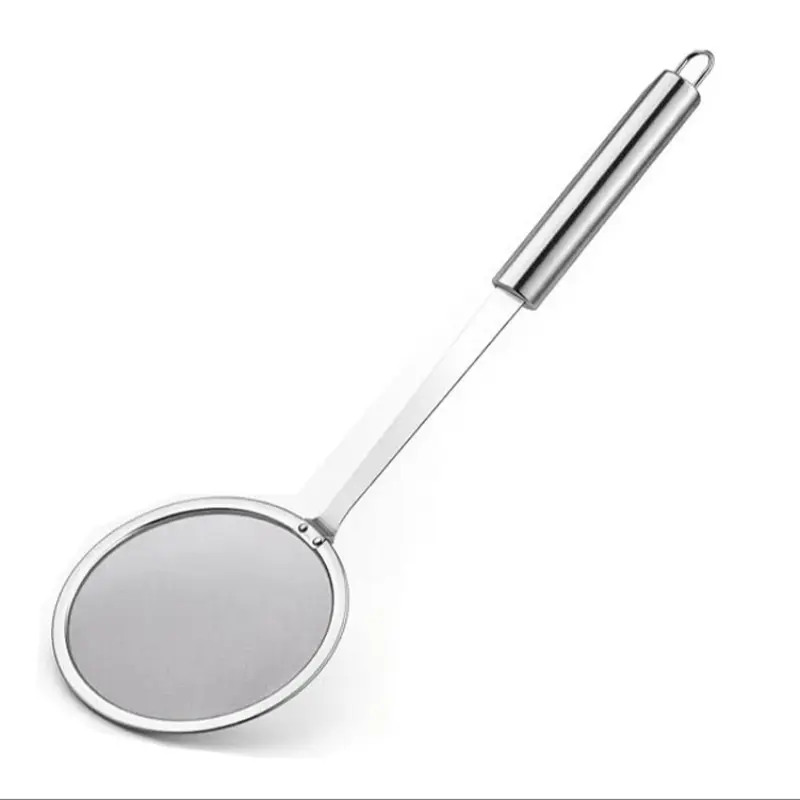 Stainless Steel Fat Separator Skimmer, Fine Mesh Food Strainer for Grease, Meat Broth and Foam, Hot Pot Separator with Long Handle, Strainers and Colanders