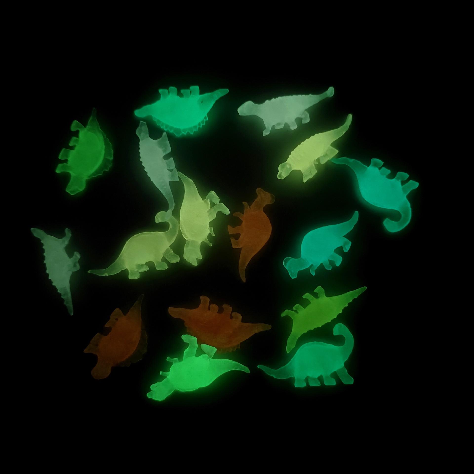 Mini Solid Color Dinosaurs, 25 Glow-In-The-Dark Soft Gel Models, 5cm Realistic Toys, Durable, Washable, Perfect for Classroom, Home, Parties