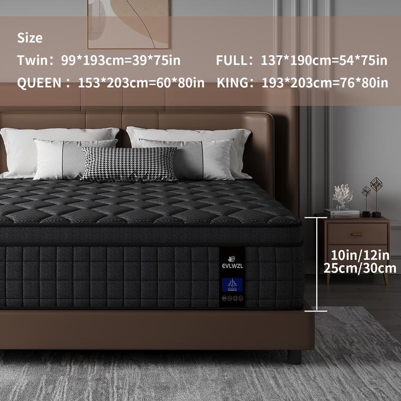 【EVLWZL】8/10/12/14 Inch Twin, Full, Queen, King Mattress Memory Foam And Spring, Hybrid MattressMedium Firmness, Lumbar Support, For Home Rooms Hotels, Boxed Halloween ChristmasGift Furniture Ergonomic queen size mattress Interior Modern