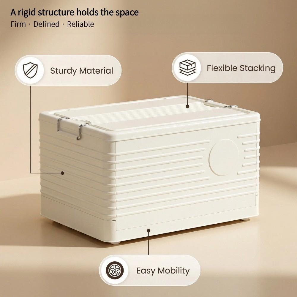 Modular Foldable Storage Box with Wheels | Stackable Design & Dustproof Lid | For Bedroom, Closet & Small Spaces | Home Storage