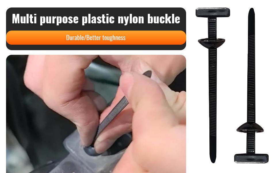 100pcs Nylon Universal Cable Tie Buckle- Waterproof & Anti-Rust Self-Locking, -40°C~130°C Extreme Proof for Car/Home/Garden, Lifetime Supply Pack｜TTV  daily repair bundle