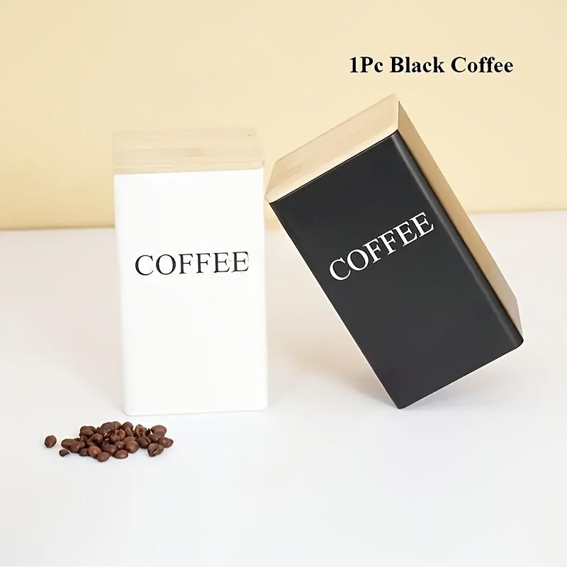 3-Piece Metal Tea Coffee Sugar Canisters with Wooden Lids, Kitchen Storage Containers, or Home Organization, Daily Use Gift