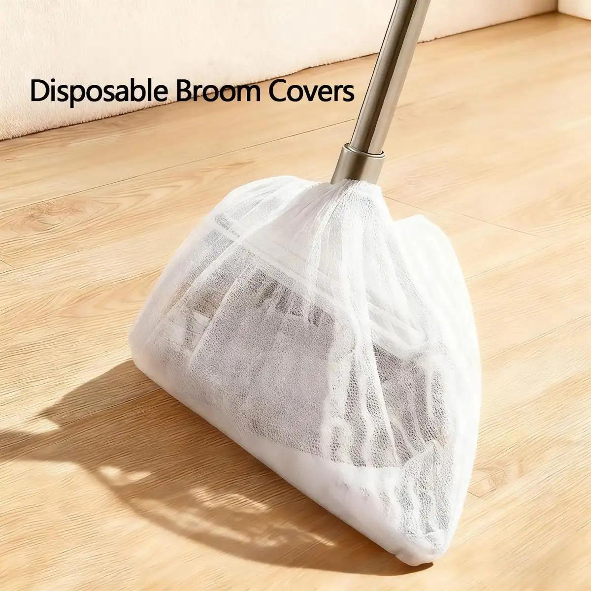 50PCS Disposable Broom Covers - The Ultimate Solution for Mess-Free Cleaning! Effortlessly Trap Hair, Dust, Dirt, and Debris. Simply Cover, Sweep, and Toss for a Quick, Sanitary Cleanup Without the Hassle. Home Cleaning Products
