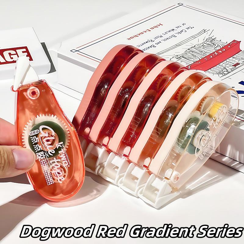 5pcs Transparent Gradient Double-Sided Tape, Multiple Colors, No-Trace Adhesive, Durable Photo Holder, Compact Design, Ideal for Crafts