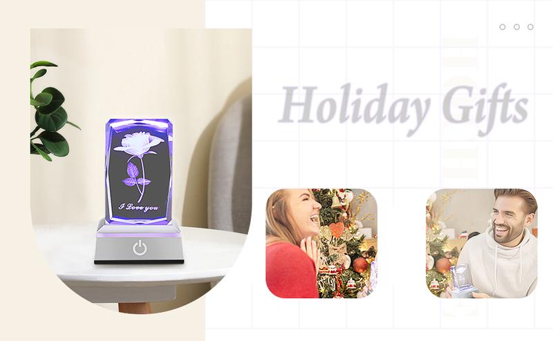 3D Rose Multicolor Crystal Gifts- I Love You ,Perfect Valentines Gift Ideas for Her My Girlfriend Wife Mom - Unique Anniversary Birthday Presents gifts boyfriend,gifts for boyfriend,valentines gift for bf,valentine's day decor