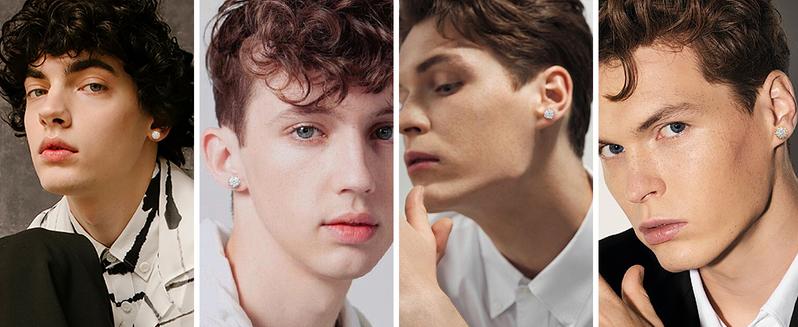 HELLOICE [Unisex] Moissanite Stud Round Cut Snowflake Earrings 0.3ct/1ct/2ct Synthetic Moissanite VVS1 D Color Jewelry Gift for Women and Men