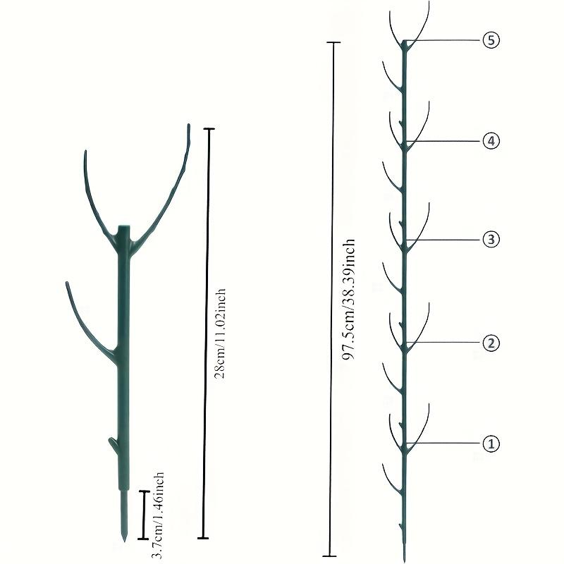 12pcs Stackable Plastic Plant Support Rings & Straps - Adjustable Fence Cages for Climbing Plants, Moss, Indoor/Outdoor Potted Plants - Durable Green Plant Stakes for Healthy Growth & Organization, Plant Stakes for Outdoor Plants, Climbing Plant Stakes, S