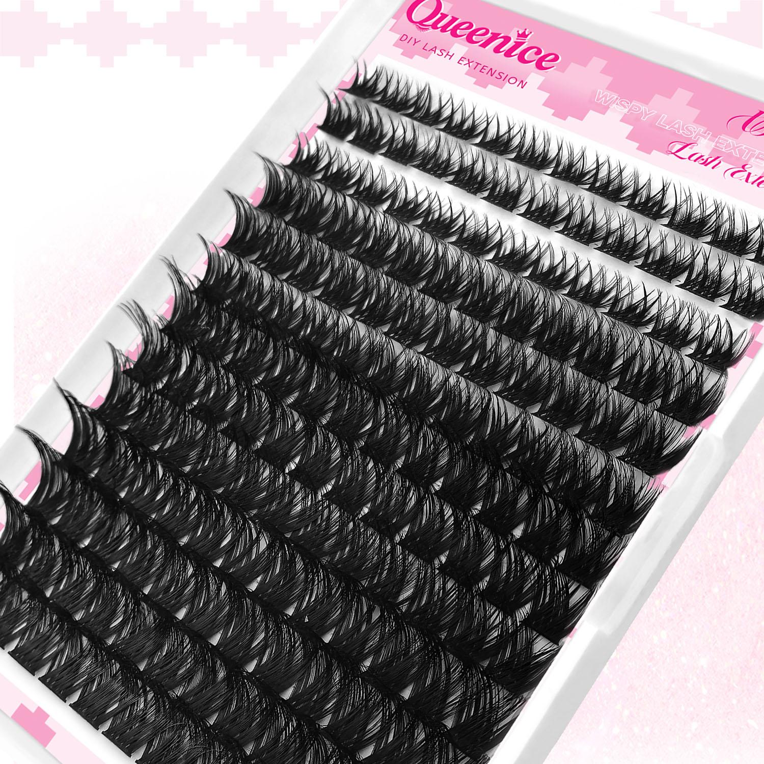 Lash Clusters with Spike Manga Wet Look Lash Clusters Kit Spiky Lash Extension Individual Lashes Cluster Eyelash Extensions Manga Lashes Clusters Wispy Eyelash Clusters