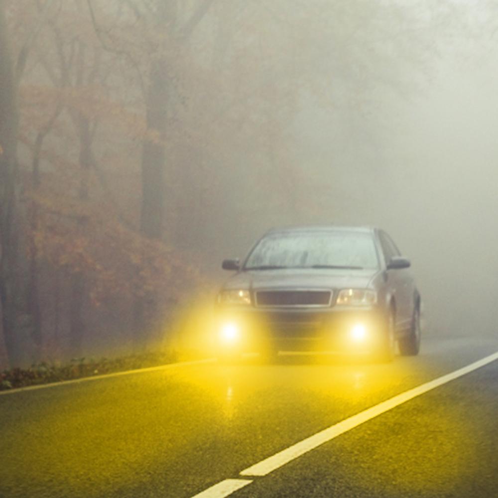 AUXITO H11/H8/H16 LED Fog Light Bulbs or DRL, 6000 Lumens 6500K Cool White Light/3000K Amber Yellow Light, 300% Brightness, CSP LED Chips Fog Lamps Replacement for Cars, Play and Plug (Pack of 2)