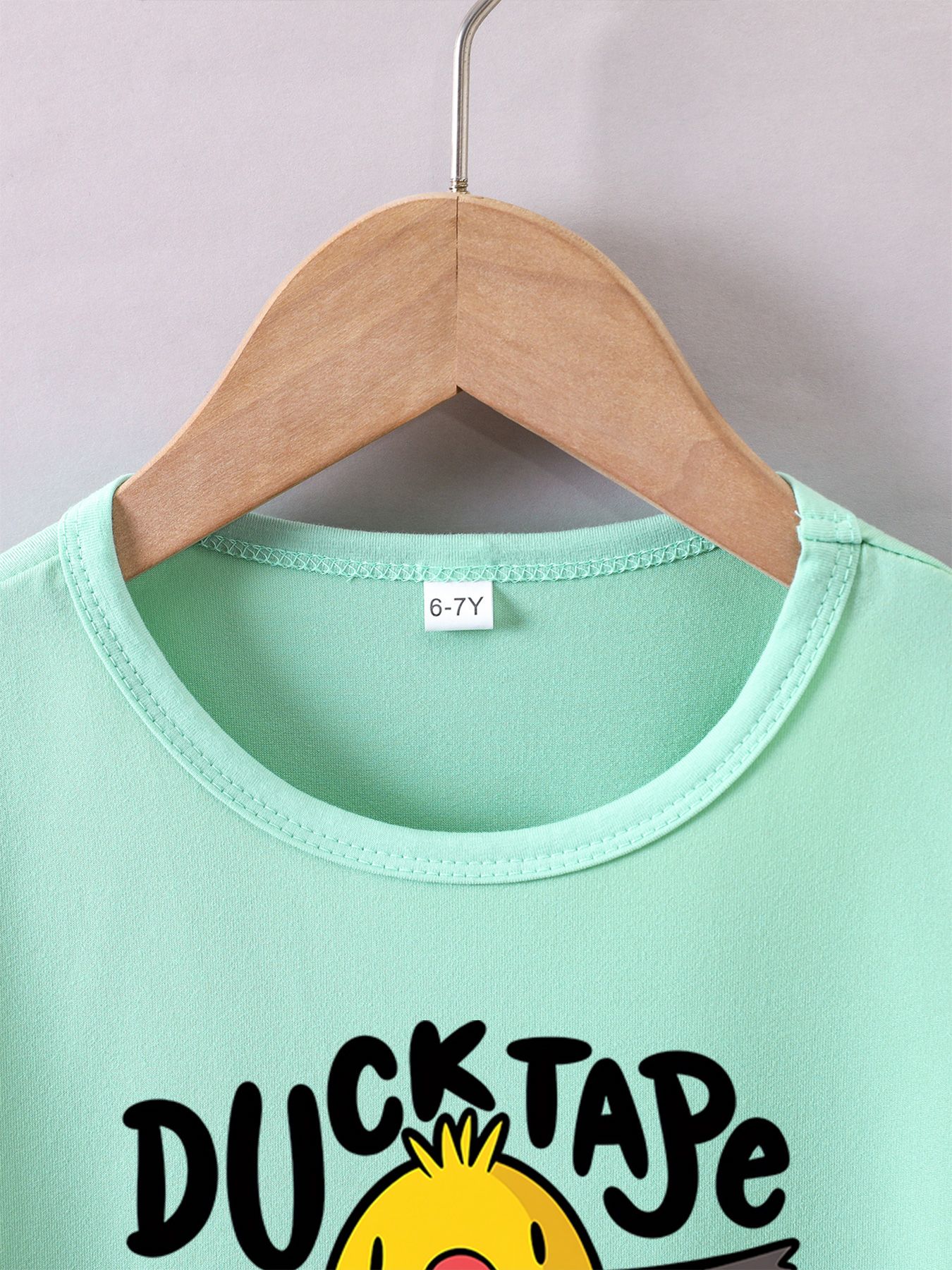 Boys' Summer Breathable & Comfortable "Little Yellow Duck Taped Up" Cartoon Print (3-12Y) Casual Sports T-Shirt