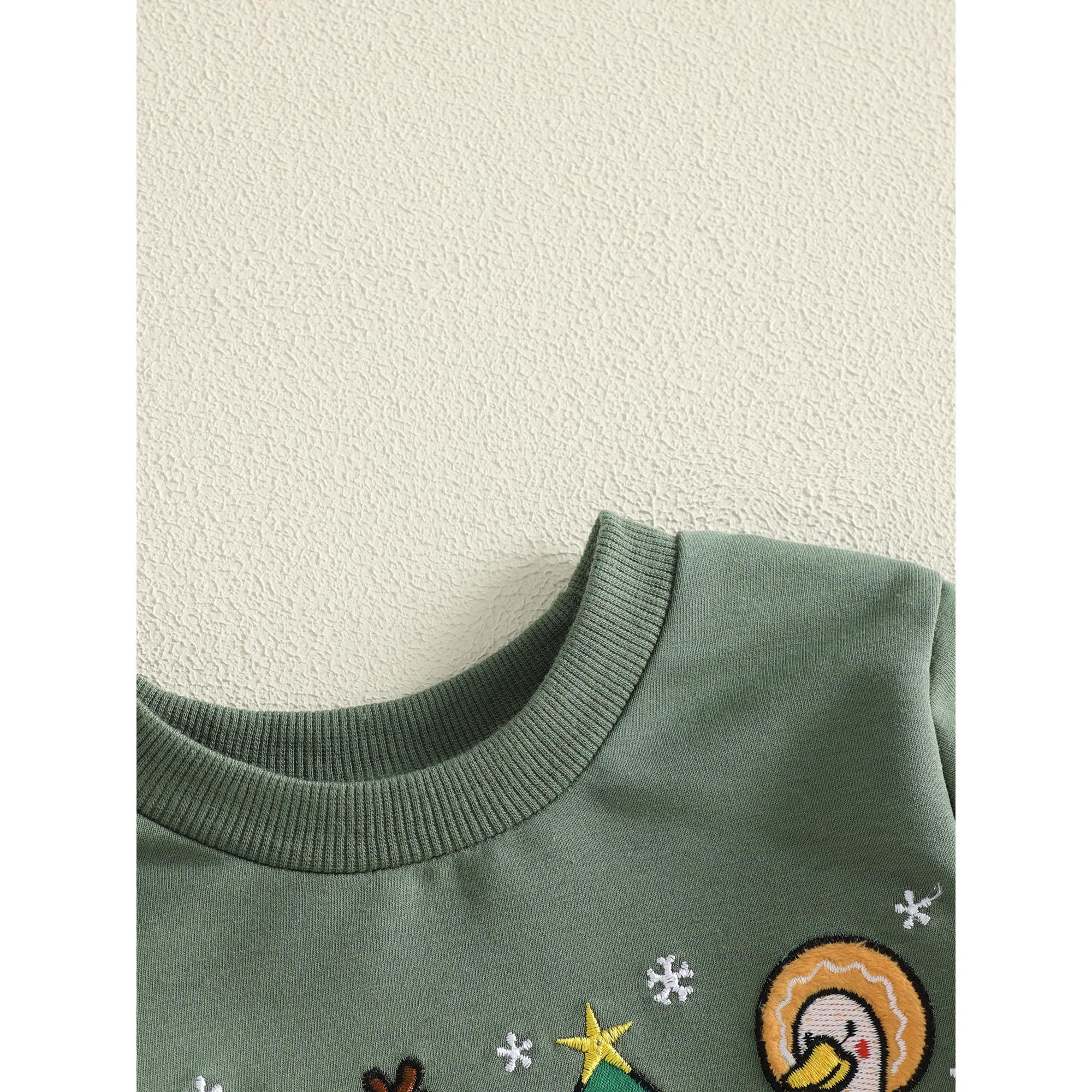 Toddler Baby Little Boy Girl Christmas Sweatshirts Long Sleeve Embroidery Pullover Tops Fall Winter 1-5 Years Toddler Baby Little Boy Girl Christmas Sweatshirts Long Sleeve Embroidery Pullover Tops Fall Winter 1-5 Years