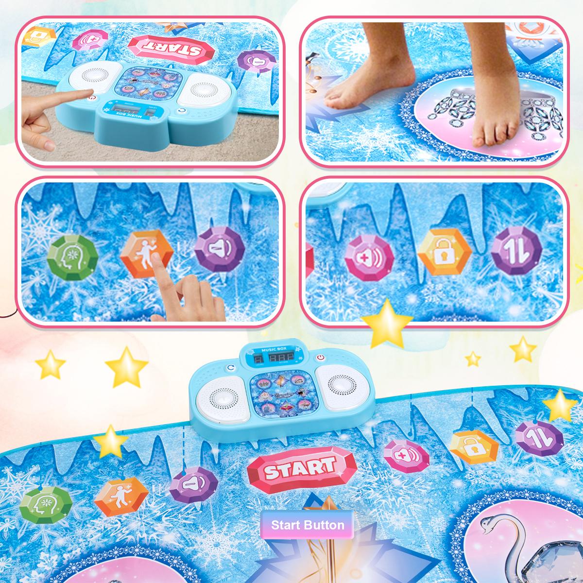 Electronic Dance Game Pad, Multifunctional Modes, LED Lights & Music, Birthday Gift Toy for Girls, Interactive Dancing Mat