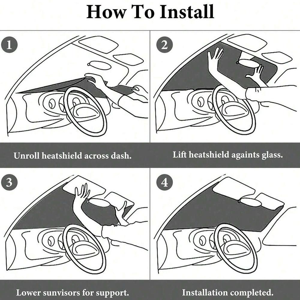 1pcs Cute Eye Car Sunshade, UV Protection, 59x27 Inch Roll-Up Polyester Foldable, Fits Rvs Suvs, Universal Fit, All-Season Use