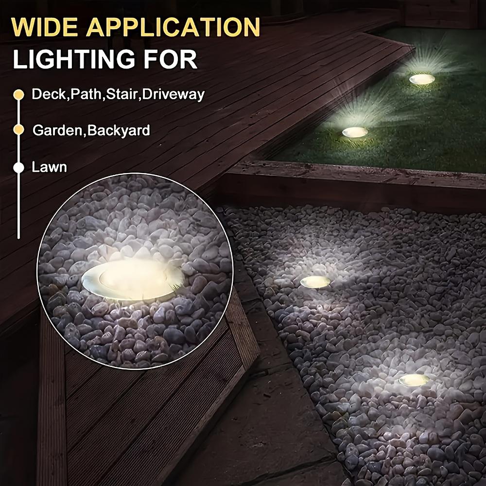 4/8/12-pack Solar 8LED Ground Lights - Solar outdoor step lights, IP65 path lights, garden lights, Outdoor Waterproof Lights, for steps, paths, lawns, and landscape lighting outdoors - Warm white/cool white options available