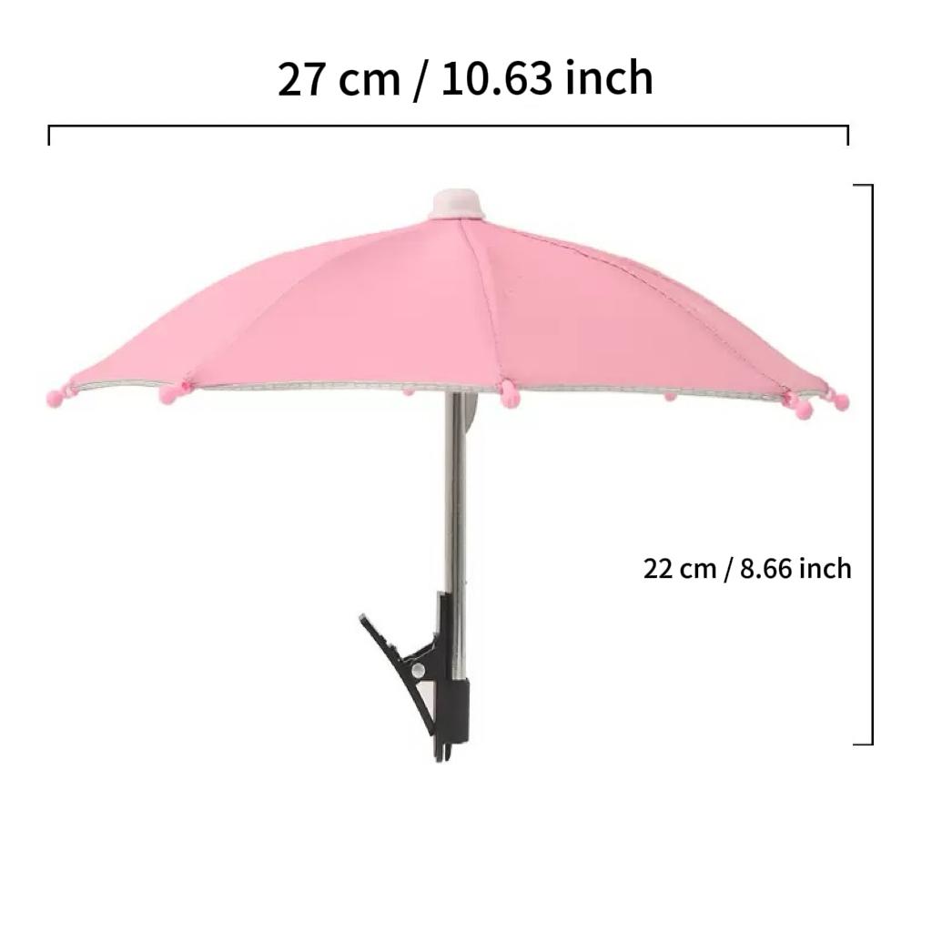 Portable Phone Holder Umbrella, Waterproof UV Protection Cute Sunshade with Phone Stand, Mini Sunscreen Umbrella for Light Rain