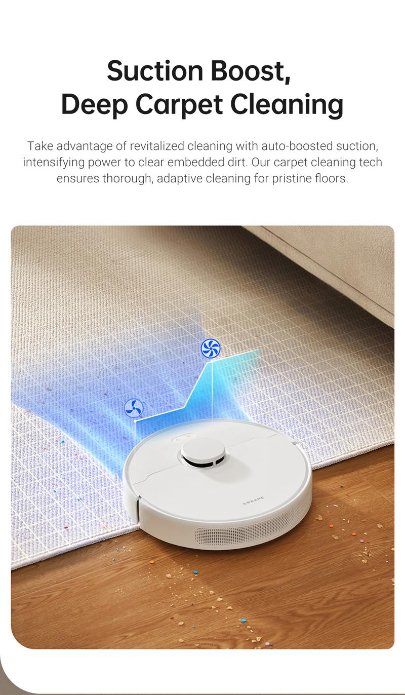 DREAME D10 Plus Gen 2 Robot Vacuum and Mop with Self-Emptying Base for 90 Days of Cleaning, 6000 Pa Suction and LiDAR Navigation, Obstacle Avoidance, Wi-Fi Connected