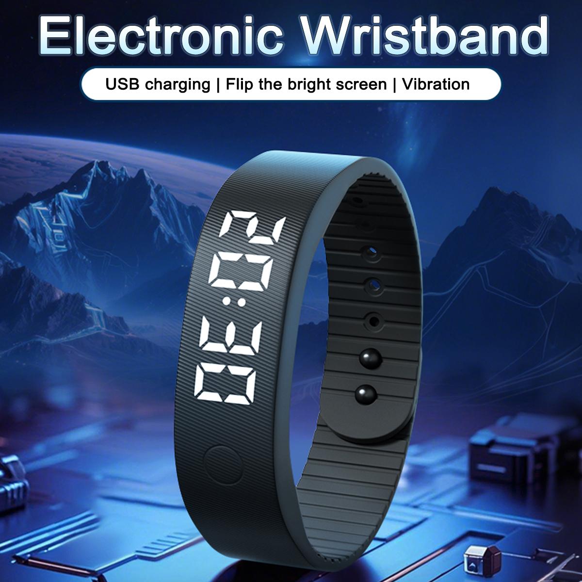 LED Fashion Smart Bracelet Unisex, Time Display, Vibration Alarm, Step Counter, Calorie Tracker, Sleep Monitor, Daily Wear
